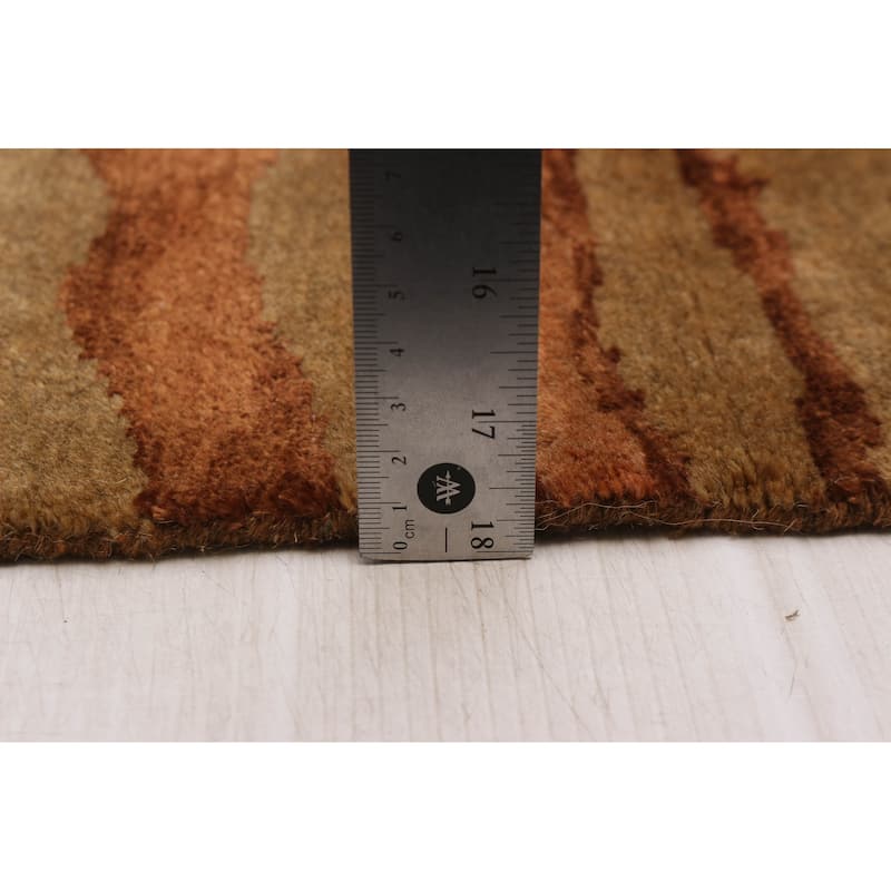 ECARPETGALLERY Hand-knotted Opulence Brown Silk, Wool Rug - 6'5 x 5'1