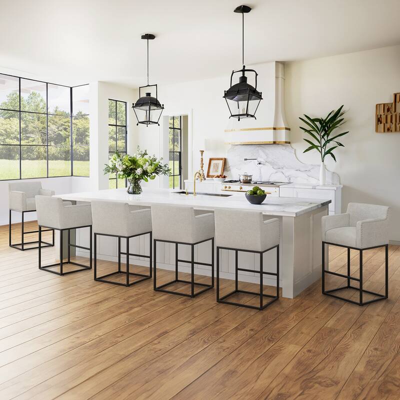 Modern Counter Height Bar Stools Fabric Upholstered Counter Stool