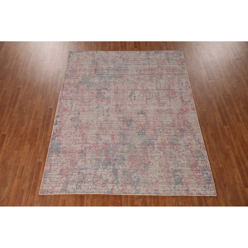 Abstract / Modern Area Rug Hand-Knotted Multi-Color Wool Carpet - 7'10"x 9'8"