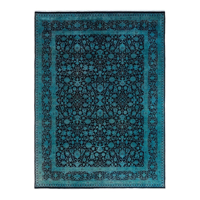 Fine Vibrance One-of-a-Kind Hand-Knotted Area Rug - Blue, 9' 1" x 12' 0" - 9' 1" x 12' 0"