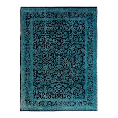 Fine Vibrance One-of-a-Kind Hand-Knotted Area Rug - Blue, 9' 1" x 12' 0" - 9' 1" x 12' 0"