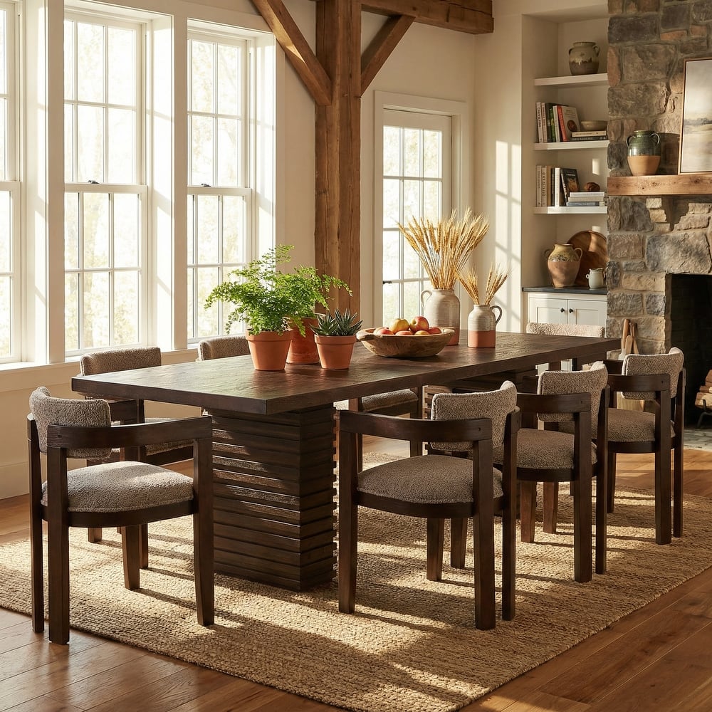 Christopher Knight Home - Modern Upholstered 9-Piece Dining Set