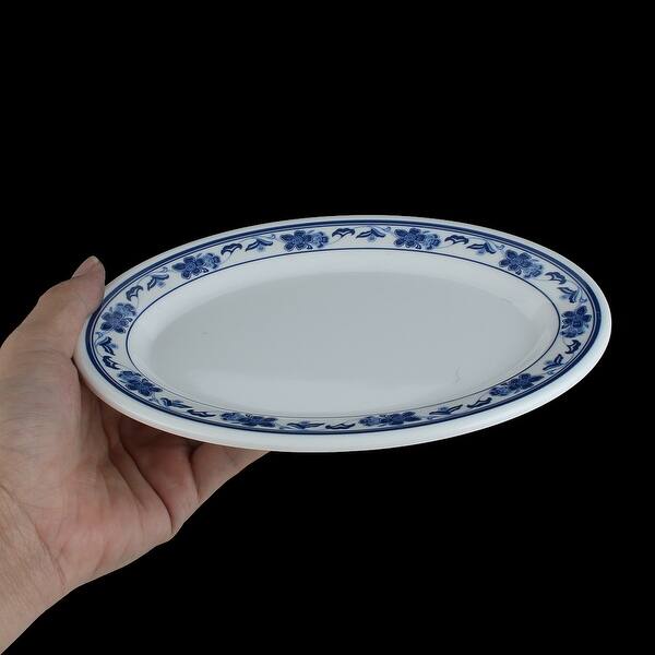 Shop Unique Bargains Plastic Oval Shaped Flower Printed Food Snack