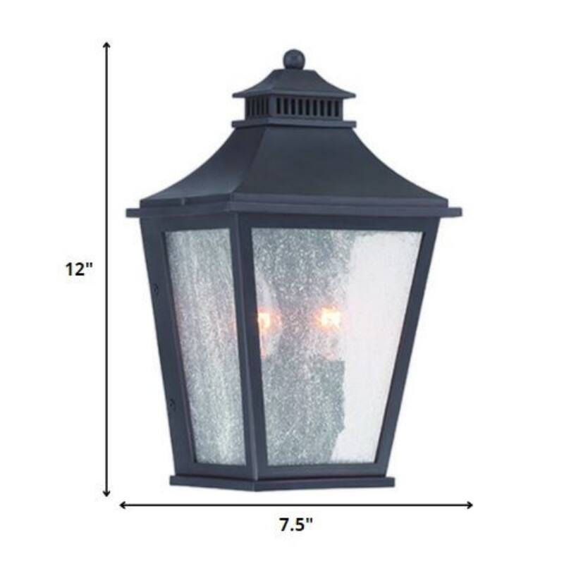 Glass LED Wall Two Light Flush Wall Mount with Steel Accents - 5.5” x 7.5” x 12” (D x W x H)