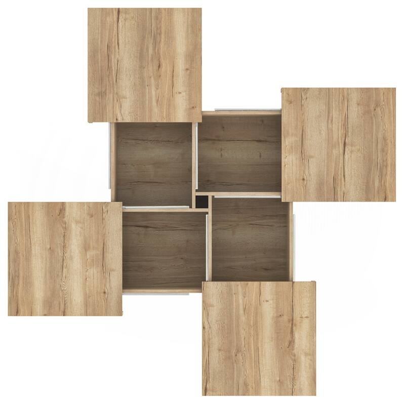 Square Veneer Coffee Table Sliding Top with Storage