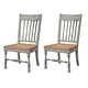 preview thumbnail 1 of 3, Somette Weston Aged Bluish Grey with cream rub through Dining Chairs - Set of 2