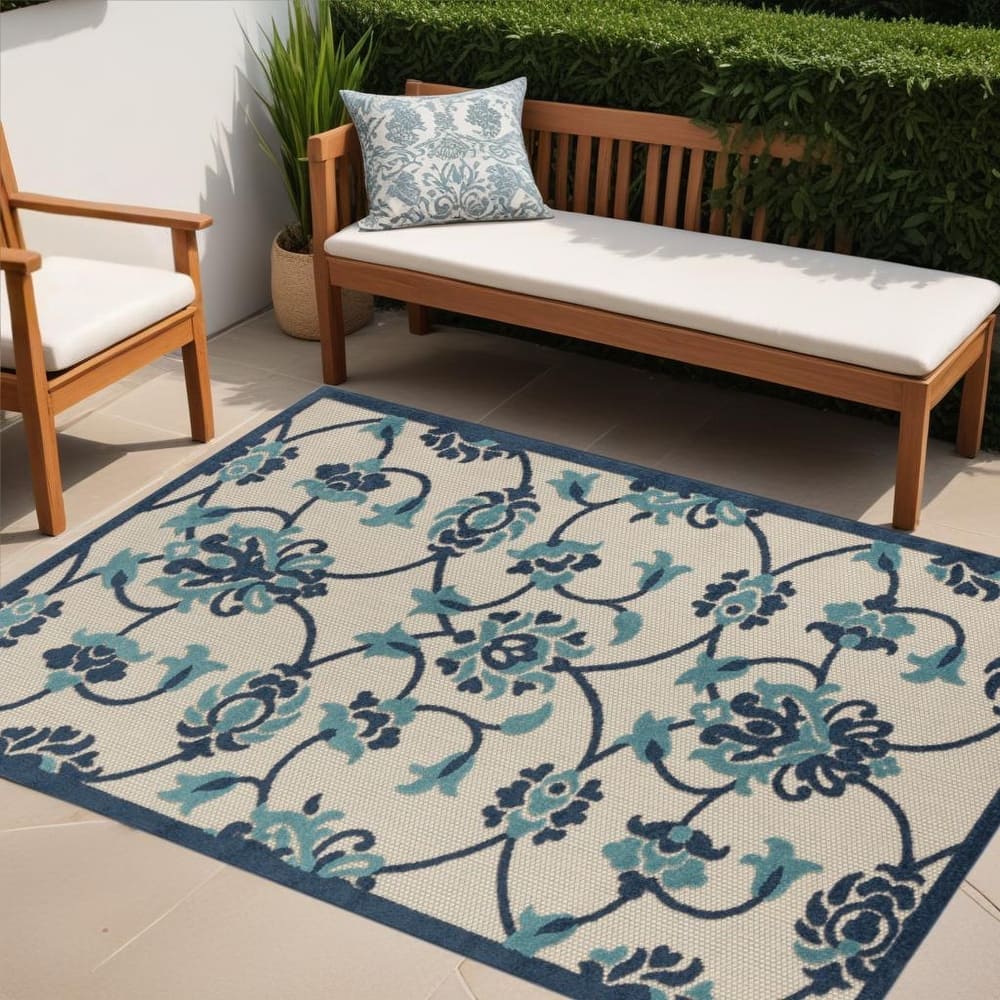 Altosi Botanic Elegance Weather Resistant Timeless Grace Outdoor Rug