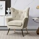 preview thumbnail 27 of 141, Eusebio Tufted Velvet Accent Chair with Wingback, Arms, and Metal Gold Legs for Living Room or Bedroom by HULALA HOME TAN