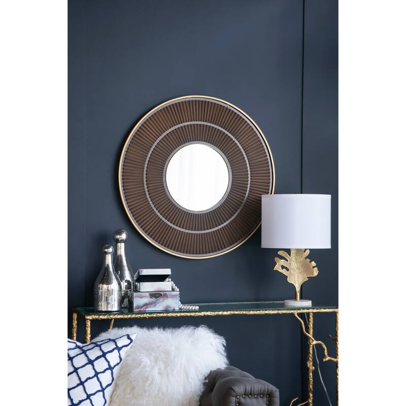 D13x22.2" Gold and White Table Lamp with Leaf Design