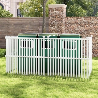 Air Conditioner Fence Panel with Metal Ground Stakes for Outside-Black