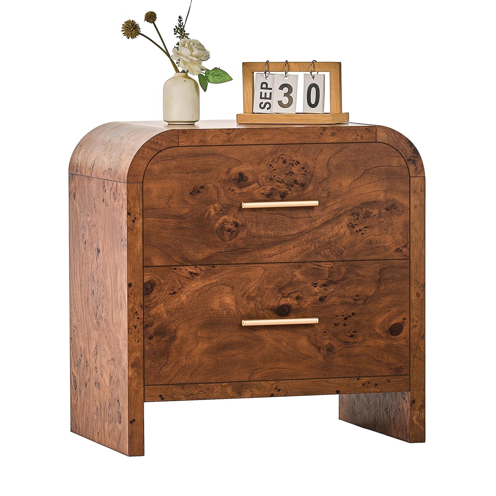 2-Drawer Nightstand - Extra Storage, Heavy-Duty Build Set of 2