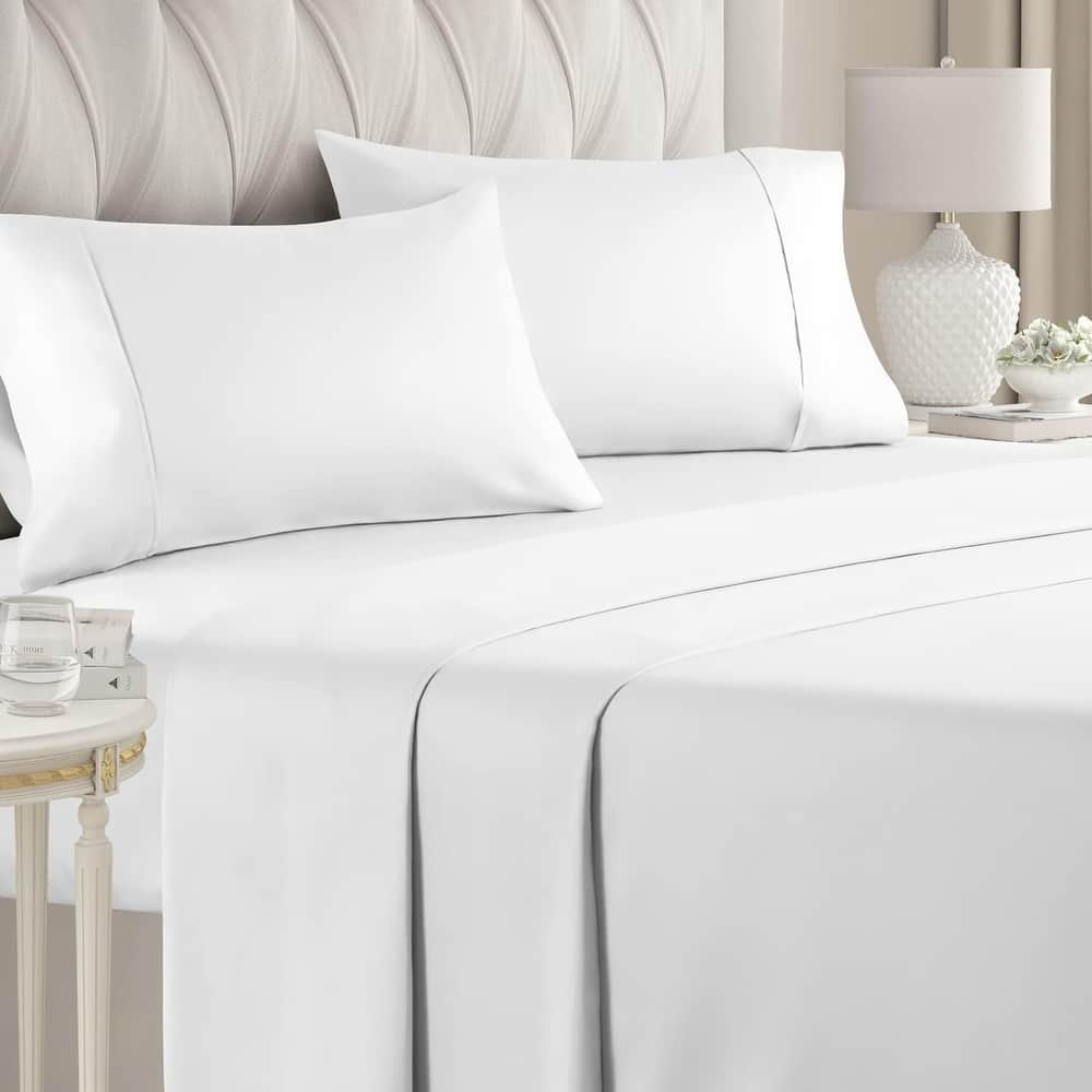 CGK Linens 400 Thread Count Deep Pocket Cotton 4 Piece Bed Sheet Set