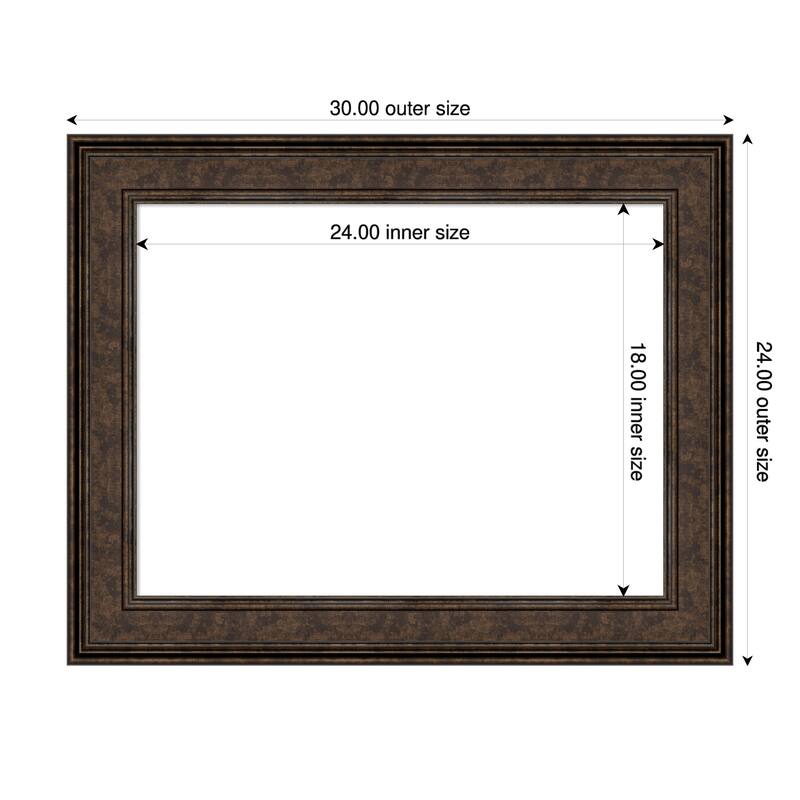 Amanti Art Ridge Black Framed Dry Erase Magnetic Board - 30 x 24 in - Ridge Bronze