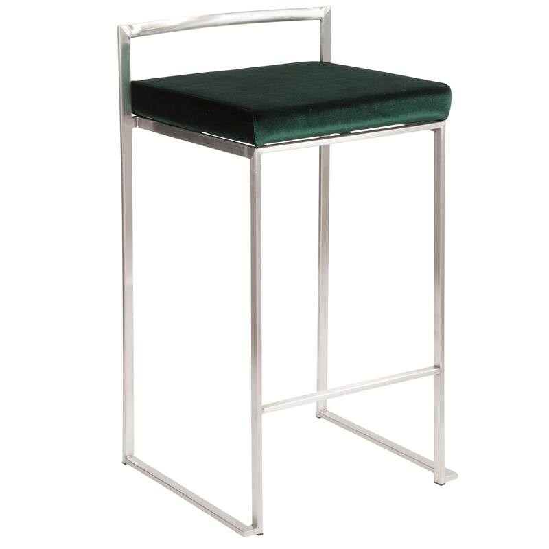 Silver Orchid Forrest Stainless Steel Stackable Fully Welded Counter Stool (Set of 3)