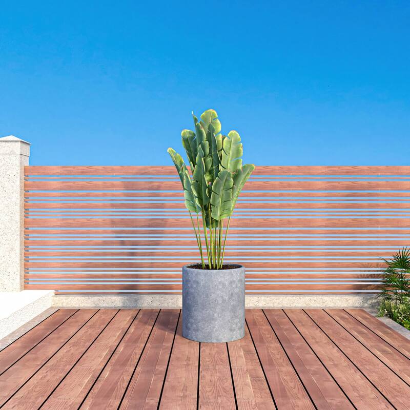 Tundra Round Modern Fiberstone and MGO Clay Planter With Drainage Holes for Indoor Outdoor Home Office Patio Porch Garden Yard