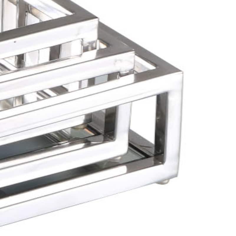 Somette Rectangular Stainless Steel Mirrored Nesting Trays - 20"x 13"
