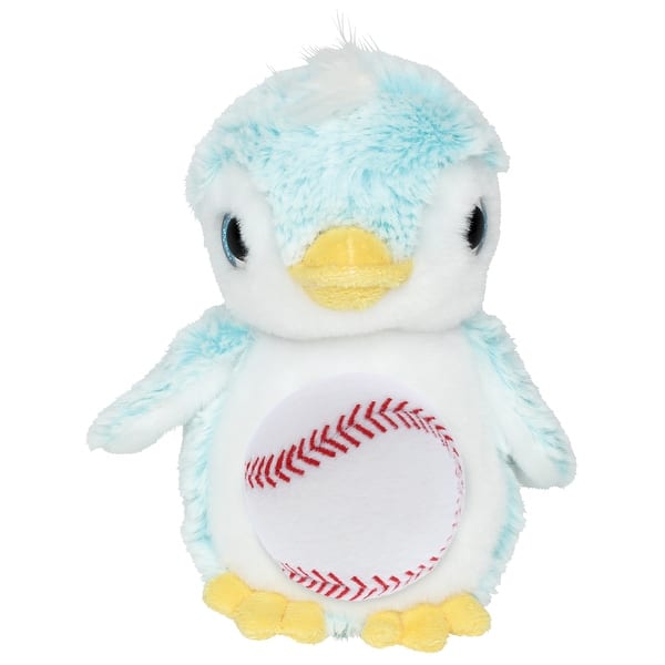 slide 2 of 6, DolliBu Soft Huggable Blue Penguin Stuffed Animal with Baseball Plush - 6 inches