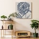 preview thumbnail 16 of 14, Indigo Floral on Linen II-Premium Gallery Wrapped Canvas