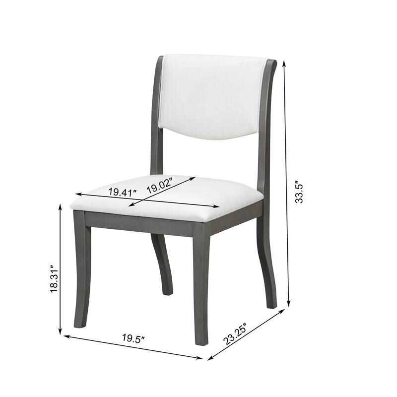 3-Piece Classic Table and Chair Set, Round Dining Table Set with Cushioned Chairs & Curved Legs for Dining Room