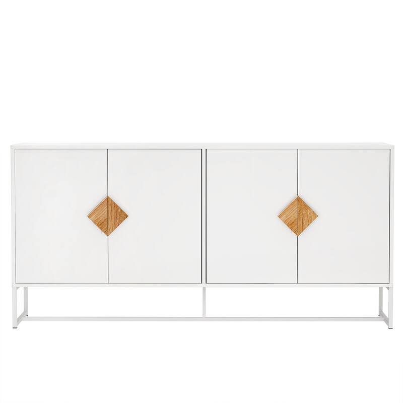 Modern Sideboard Buffet Cabinet Entrance Cabinet with 2 Storage Compartments and Square Handles, for Living Room
