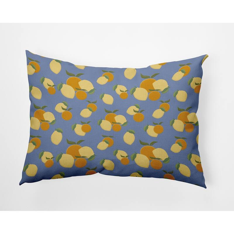 Oranges and Lemons Decorative Throw Pillow - 14" x 20" - Cornflower