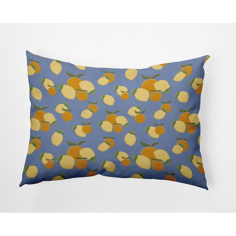 Oranges and Lemons Indoor/Outdoor Throw Pillow - Cornflower - 14" x 20"