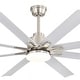 preview thumbnail 2 of 128, Sofucor 52/66/72/76/84Inch Large Ceiling Fan with Dimmable LED Light ,Remote&APP Control,8 Blades for Large Living Room,Porch 52 Inch - Nickel with White ABS Blades