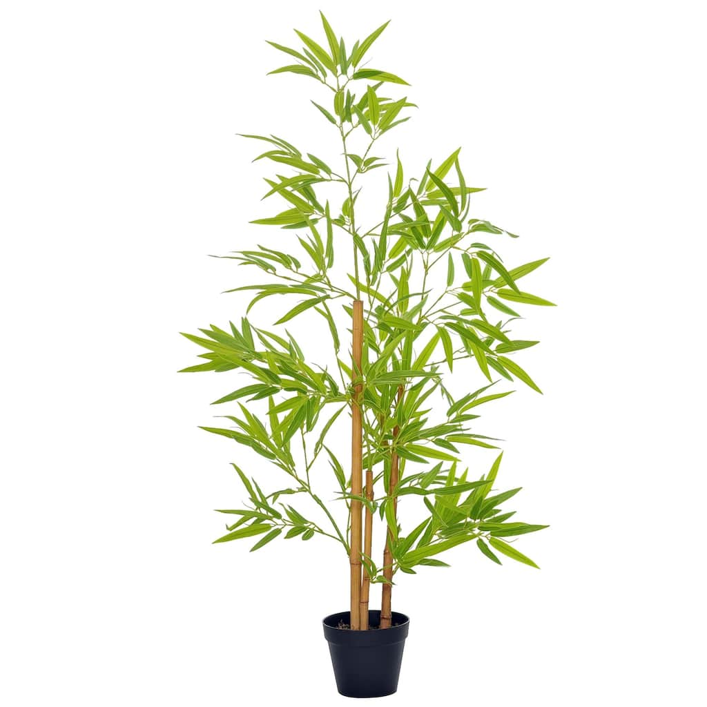 Artificial BamBoo Tree, 4Ft Fake Tree with Realistic LeaF and Natural Trunk, Decorative Plant in Nursery