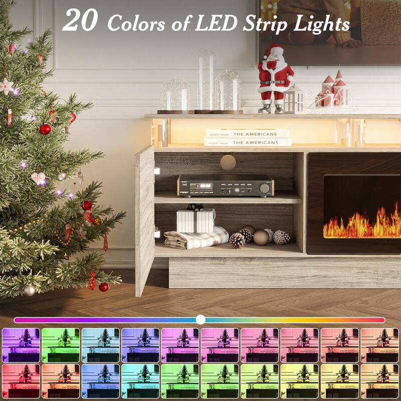 BOSSIN 70 Fireplace TV Stand with 36 Electric Fireplace