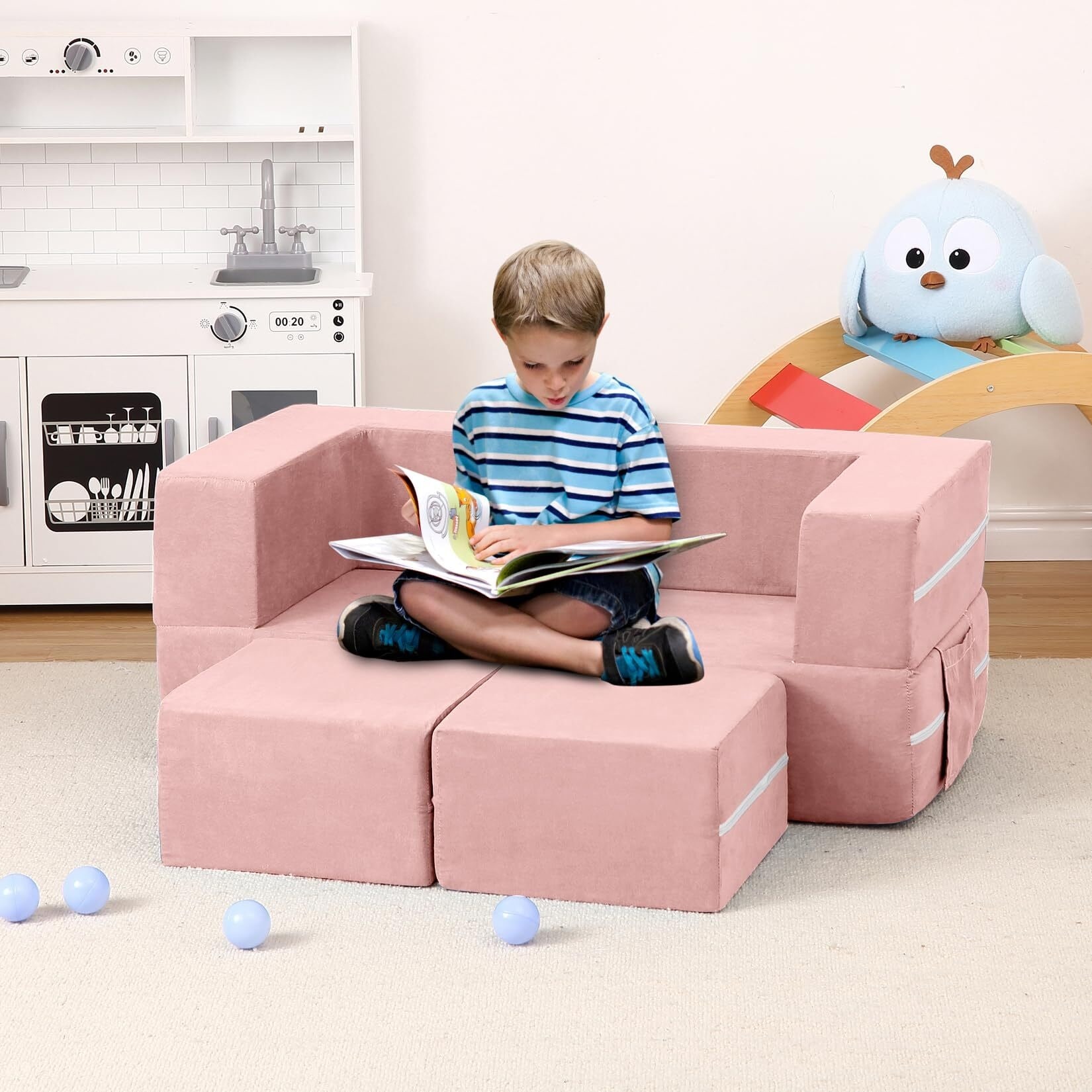 DoCred Kids Couch Play Set Modular Convertible Sofa 10 Piece Small Bed Bath Beyond 39521531