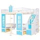 preview thumbnail 21 of 34, Wooden Full-Over-Full Bunk Bed with Changeable Table and Storage Staircase