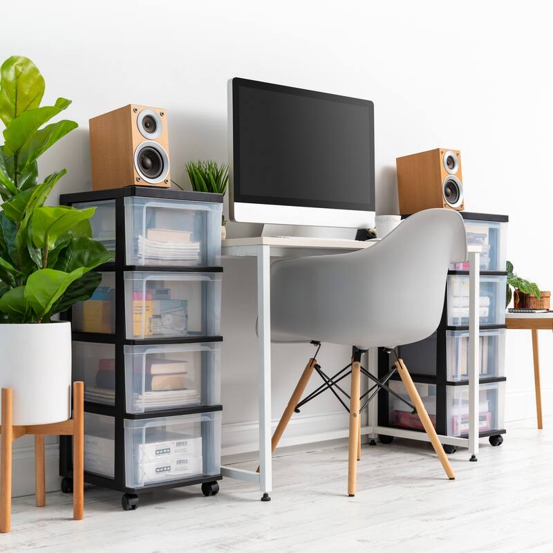 IRIS USA® Narrow Chest 70 Qt - Black - Set of 2