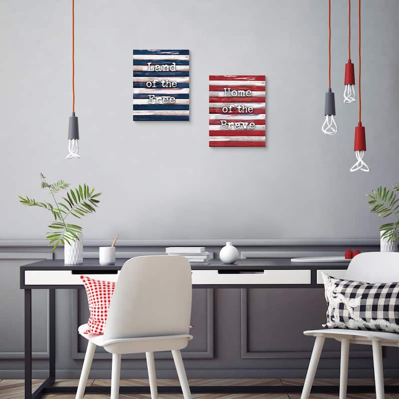 Home of the Brave & Land of the Free Canvas Art Prints
