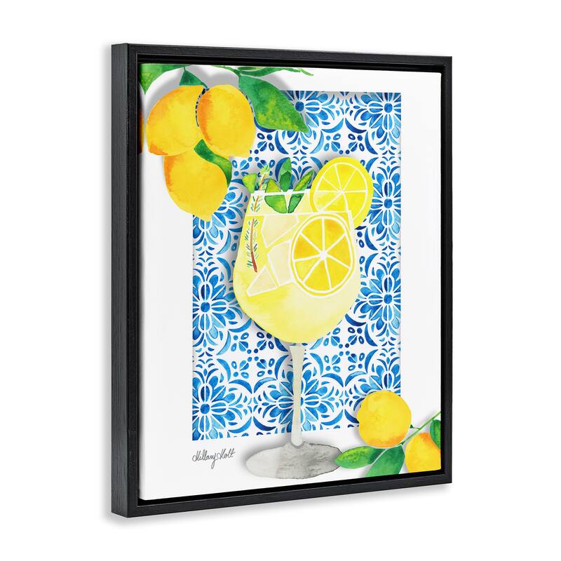 Stupell Mediterranean Limoncello Drink Framed Floater Canvas Wall Art Design By Hillary Holt