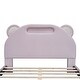preview thumbnail 10 of 10, Full Size Pink Upholstered Platform Bed with Bear-Shaped Headboard and Embedded Light Stripe, Velvet Low Bed Frame