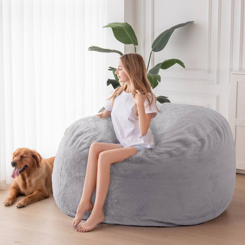 Giant Convertible Bean Bag Chair, Folds from Beanbag to Floor Mattress Bed