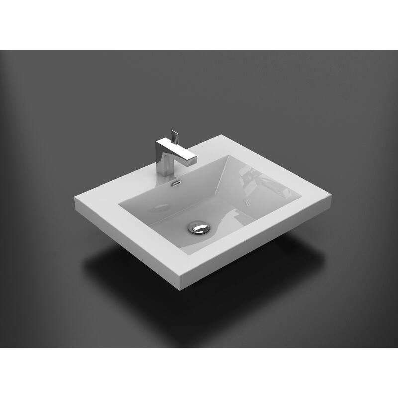 Alma 72 inch integrated sink / Double sink - 24" - White