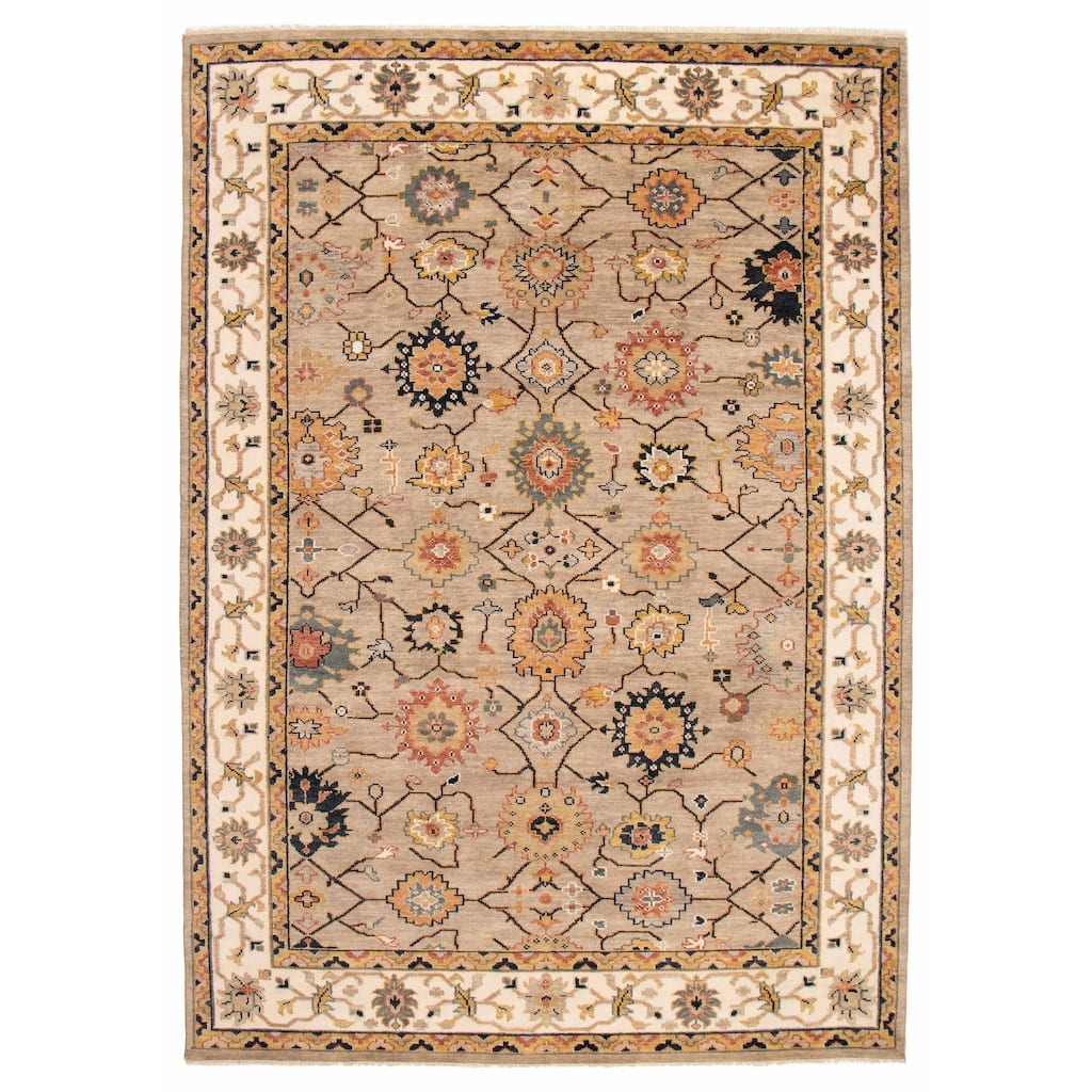 ECARPETGALLERY Hand-knotted Jules Serapi Taupe Wool Rug - 9'11 x 14'0