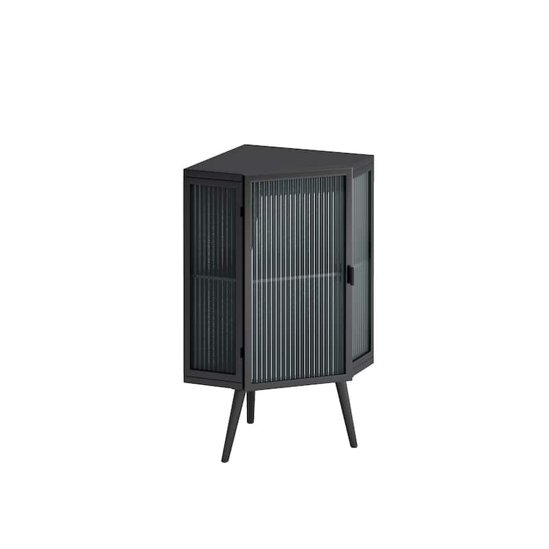 Triangular corner design bathroom cabinet - 31.5"x22.25"x16.54" - Black