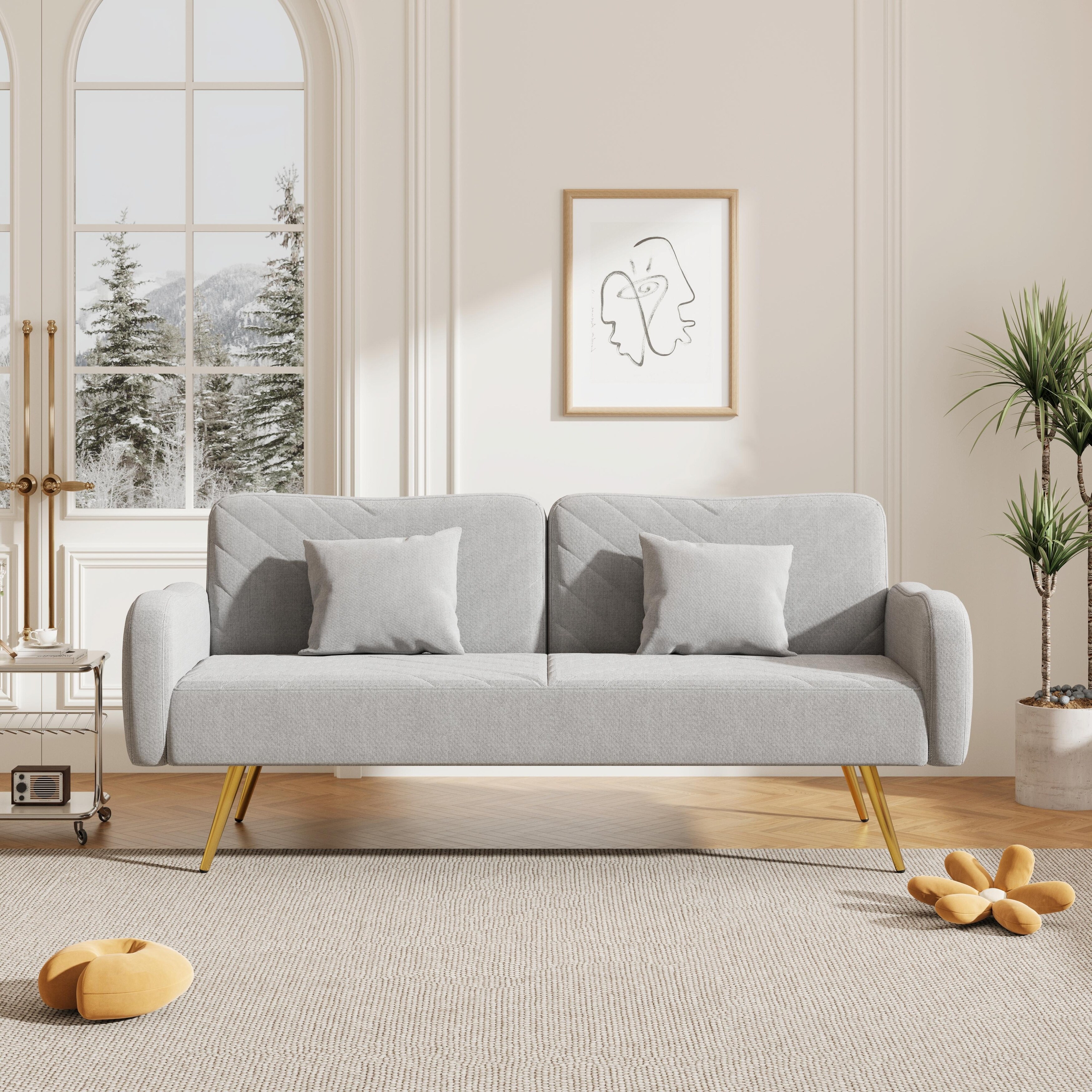 71.7 Inch Sofa Bed Bring Two Throw Pillows Bed Bath Beyond 40385174