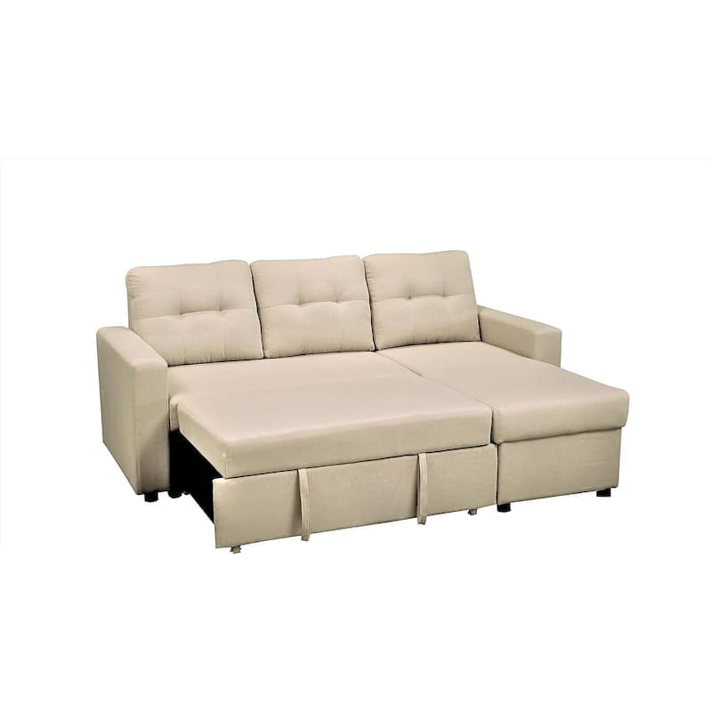 Convertible L-Shaped Sectional Sleeper Sofa Bed Stylish Apartment Furniture