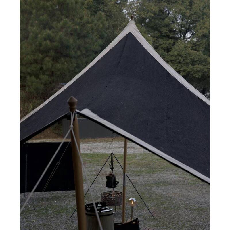 Heavy Duty Waterproof Yak Wool Tarp 16.4x12 ft, Hexagonal Outdoor Cover with Reinforced Edges, PU 5000mm Waterproof