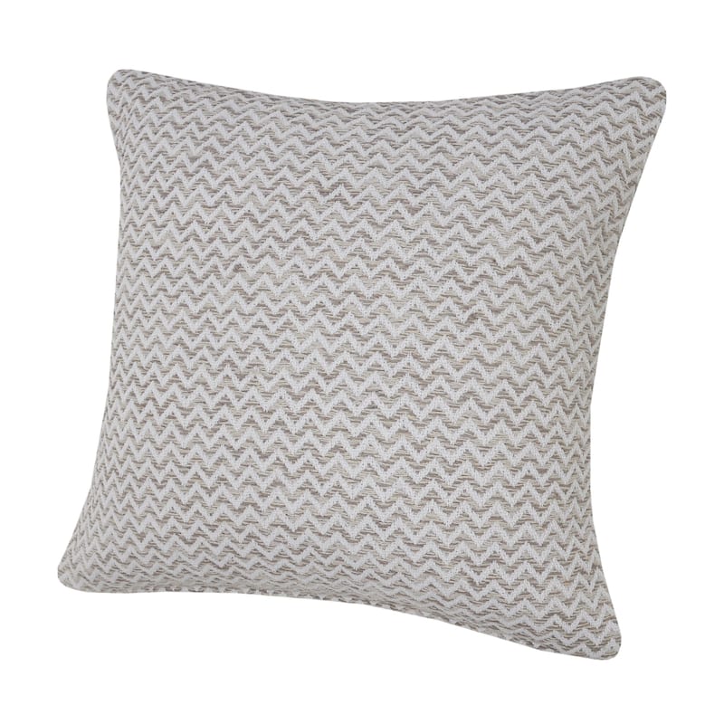 Sevita Beige and White Chevron Throw Pillow
