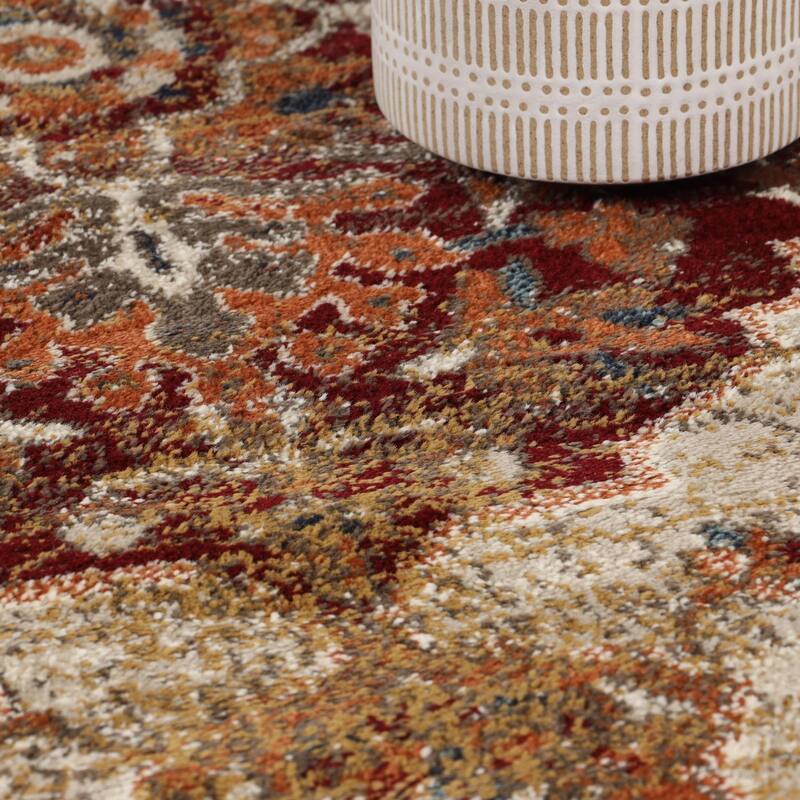 Traditional Floral Medallion Indoor Runner or Area Rug by Superior