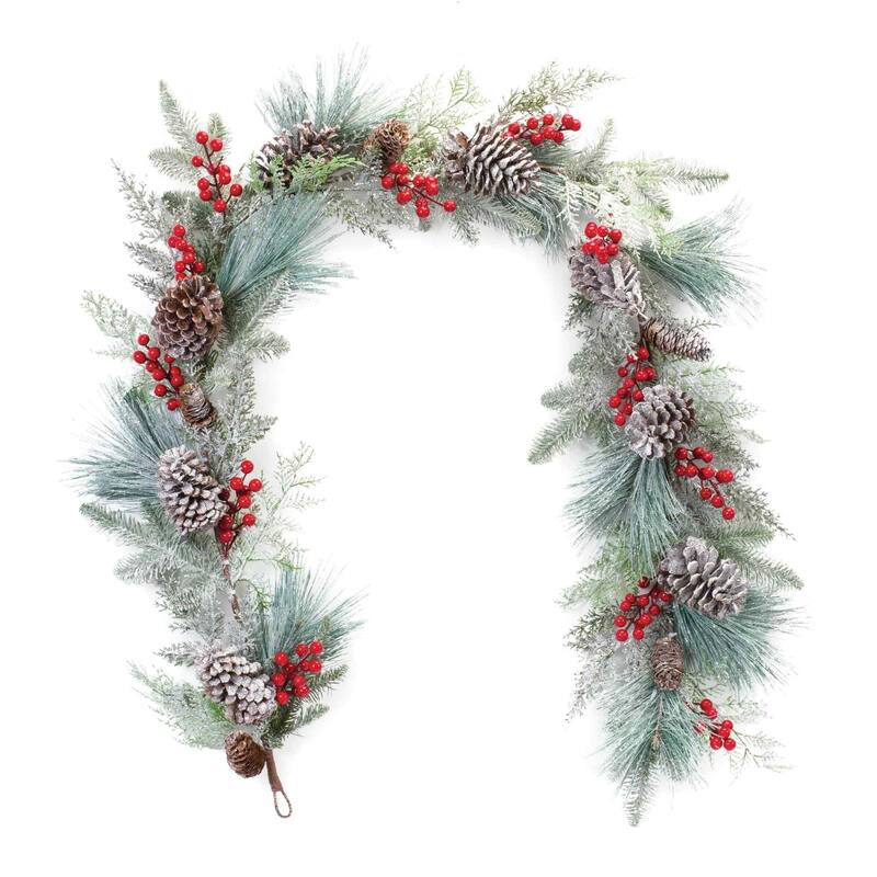 Frosted Berry Pine Artificial Christmas Garlands 6' x 13" Unlit 2
