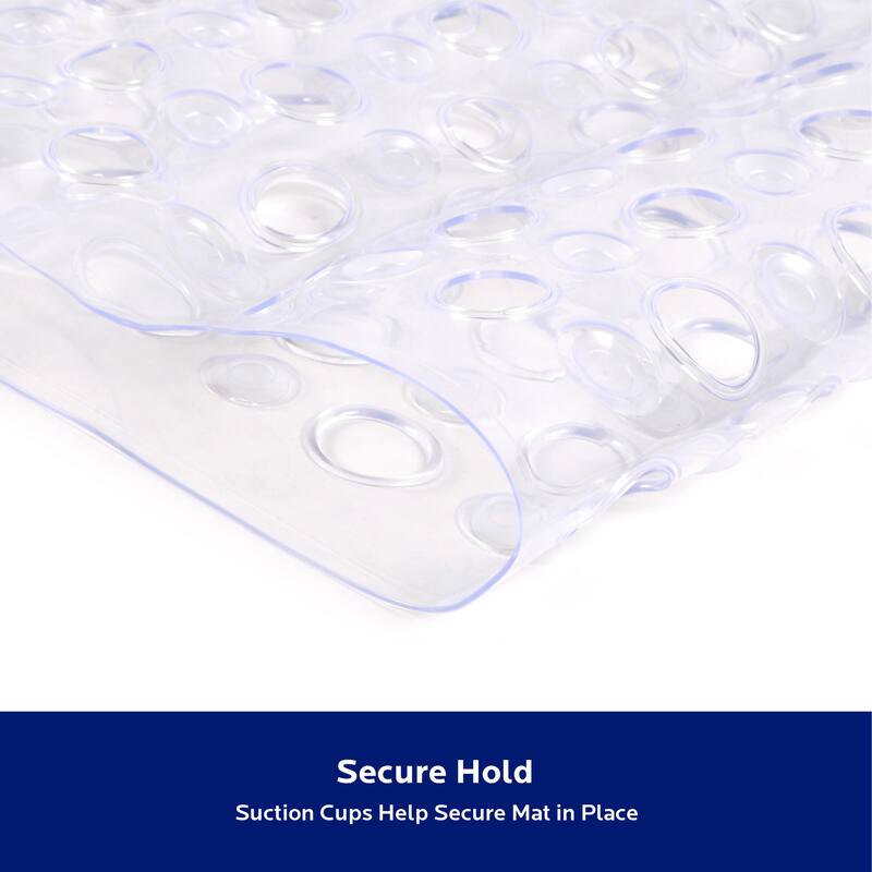 Kenney Microban Protected Vinyl Bath Mat, 27" L x 14.5" W