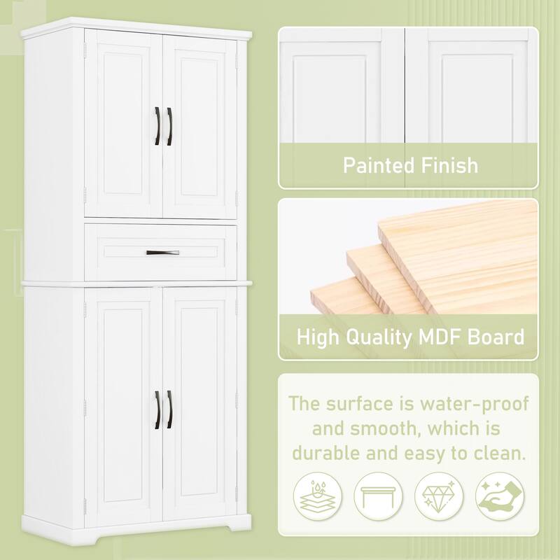 Christopher Knight Home - Whitmore Tall Bathroom Storage Cabinet with Adjustable Shelves and Multi-Functional Design