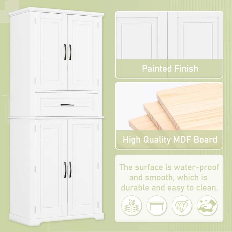 Roomfitters Bathroom Storage Cabinet with Multi-functional Storage, Drawer with Slide Rails and Adjustable Shelf