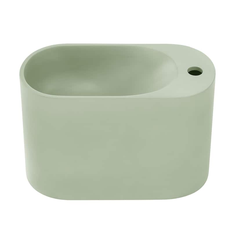 Terre 17.5" Right Side Faucet Wall-Mount Bathroom Sink in White