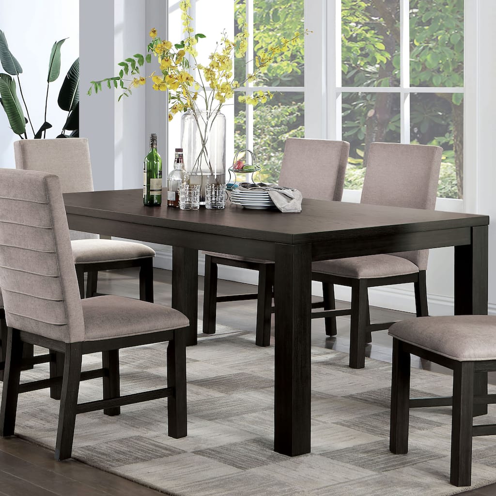 Furniture of America Plax Transitional Antique Black 72-inch Wood Dining Table